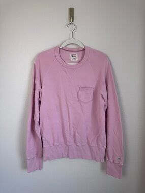 Champion X Todd Snyder Sweatshirt Mens Medium Pink Pocket Crewneck Raglan Cotton